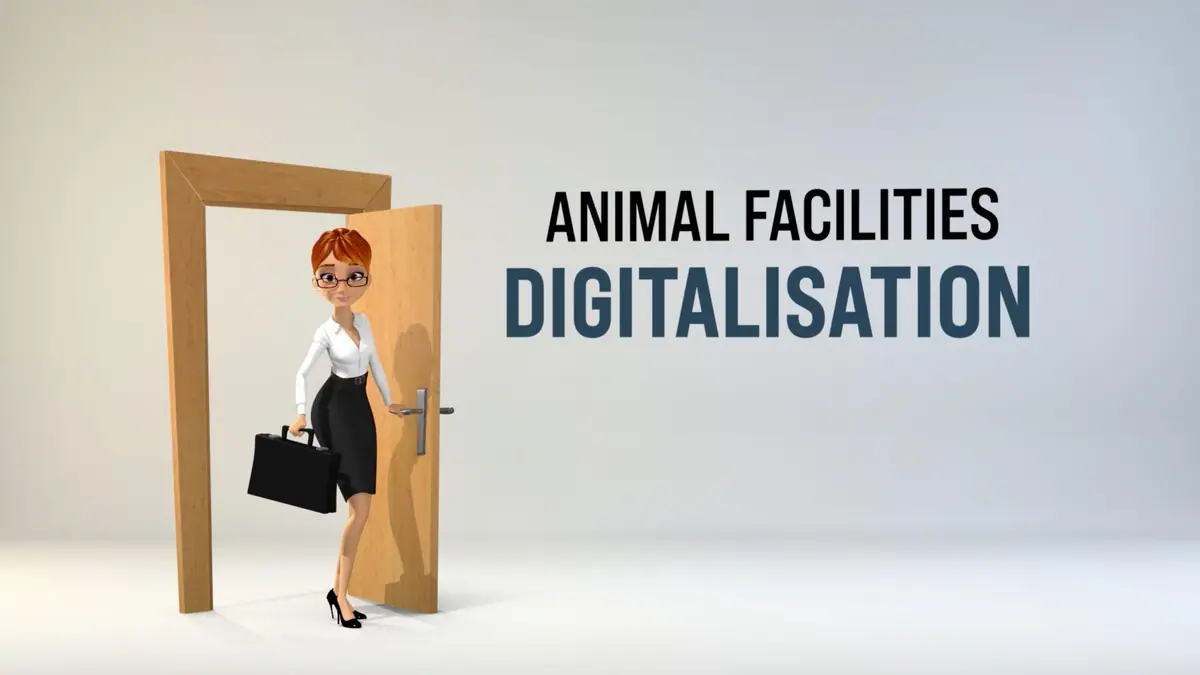 Invivo Lab Diigitalisation. Video thumbnail showing PicoTeam’s digital tools for animal facility digitalization, including smart cage cards, mobile app, AI monitoring, sharing animals platform and traceability by-products system