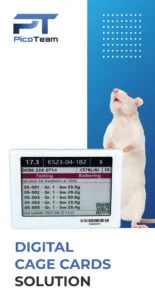 Digital cage card system for in vivo research and laboratory animal facility management with GLP-compliant real-time data display