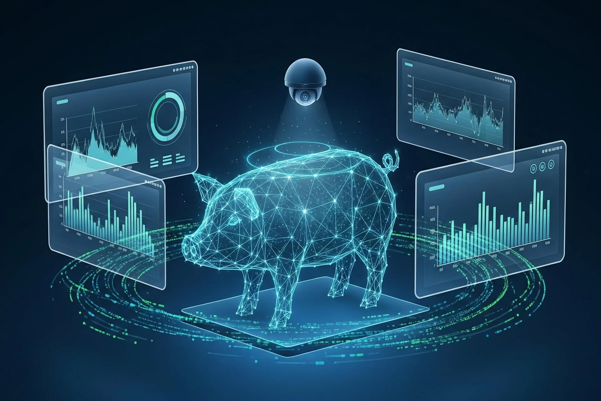 Automated AI behavior analysis system monitoring animal movements and activity patterns to improve welfare and detect health issues early.