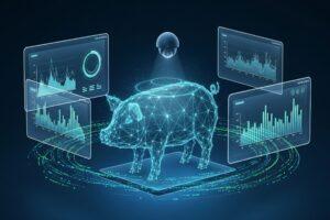 Automated AI behavior analysis system monitoring animal movements and activity patterns to improve welfare and detect health issues early.